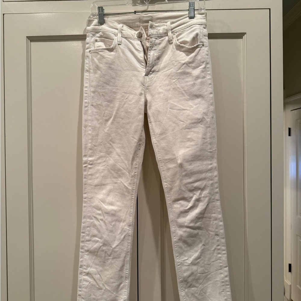 Mother Mid-Rise Dazzler Crop Jeans in “Cream Puffs” VGUC